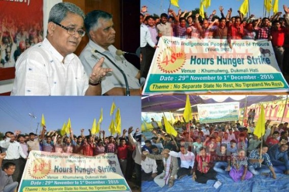 IPFT continues 48 hrs Hunger Strike : CPI-M State Secretary said, â€˜Let them ! No sympathy towards blackmailing, Govt will not interfere unless somebody is dyingâ€™ 